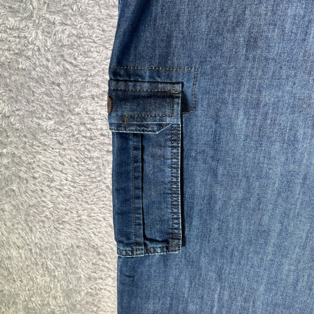 Zhan Di Ji Pu AFS 1961 Denim Cargo Pants Blue Utility Workwear Carpenter - Picture 4 of 12